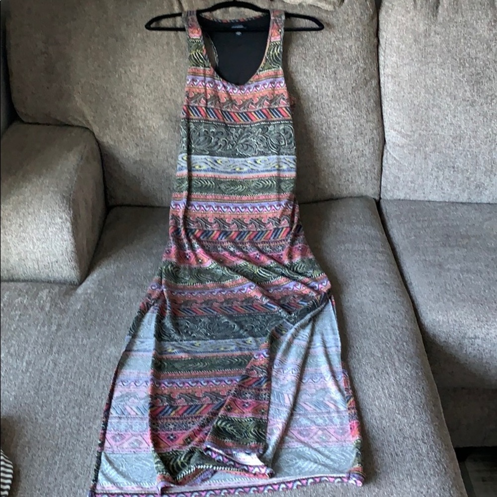 Gorgeous Patterned Maxi Racerback Dress w/ Keyhole